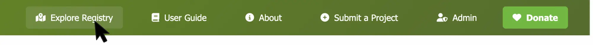 Screenshot of Explore Registry